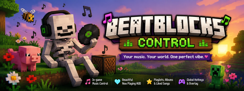 BeatBlocks — control Spotify while playing Minecraft